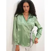 Big Dart Camicia da donna grigio / verde chiaro / bianco