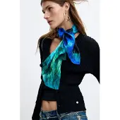 Desigual , foulard stampato Lacroix, Blu, U