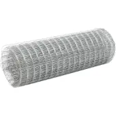 vidaXL Rete metallica in acciaio zincato 25x0,5 m Argento