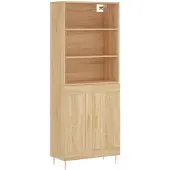 vidaXL Credenza Sonoma-quercia 69,5x34x180 cm Materiale a base di legno