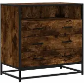vidaXL Cassettiera in rovere fumé 70x41x70 cm Materiale a base di legno