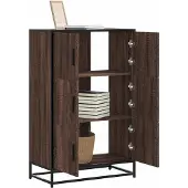 vidaXL Credenza marrone effetto rovere 68x35x106,5cm materiale legno metallo