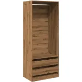 vidaXL Armadio rovere artigianale 80x50x200 cm materiale a base di legno