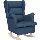 vidaXL Sedia a dondolo blu 74x90x102 cm tessuto