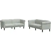 vidaXL Set divano 2 pezzi Velluto grigio chiaro
