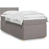 vidaXL Letto a molle con materasso Taupe 80x200 cm in tessuto