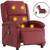 vidaXL Sedia da massaggio elettrica in Pelle finta rosso vino
