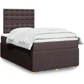 vidaXL Letto a molle con materasso marrone scuro 120x190 cm in tessuto