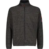 CMP Jacket Jacquard Knitted 38H2237 Giacca in pile Uomo (52, nero/grigio)