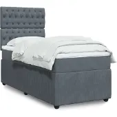 vidaXL Letto a molle con materasso grigio scuro 80x200 cm in velluto