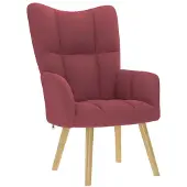 vidaXL tessuto reclinabile rosso vino