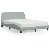 vidaXL Giroletto con testiera in velluto grigio chiaro 120x200 cm