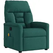 vidaXL Sedia da massaggio in tessuto verde scuro