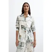Desigual , Camicia stampata, Donna, Viscosa, Bianco, S