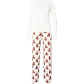 GUESS Pigiama 'ARIA' marrone chiaro / nero / bianco