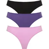 LASCANA Slip lilla scuro / rosa chiaro / nero
