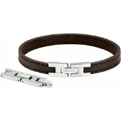 Trussardi Bracciale In Pelle Marrone Scuro T-Leather Tjaxz02 — Bracciale