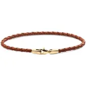 Daniel Wellington Bracciale Pelle Intrecciata Marrone St Mawes 17,5 cm — Bracciale