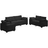 vidaXL Set divano 3 pezzi con cuscini in velluto nero