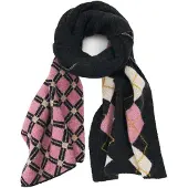 Desigual , sciarpa lunga jacquard, Nero, U