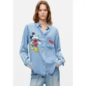 Desigual , Camicia Mickey, Donna, Lyocell, Blu, M