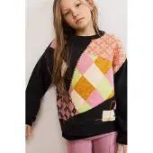Desigual , maglione jacquard a rombi, Bambini, Marrone, 9/10
