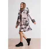 Desigual , giacca con cappuccio collage, Bambini, Poliammide, Nero, 9/10