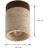 LUCANDE Plafoniera Carlotta, Ø 12 cm, beige, cemento, E27