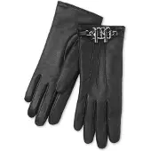 Philipp Plein Guanti in nappa con motivo monogram e fibbia con logo Hexagon