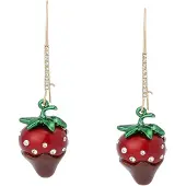 Betsey johnson Orecchini 'Love Spell' cioccolato / oro / verde / rosso