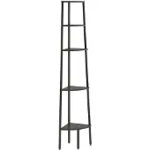 vidaXL Scaffale angolare a 5 ripiani nero 45,5x31,5x180 cm