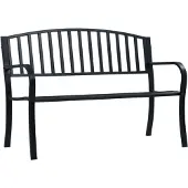 vidaXL Panchina da giardino nera 120 cm in acciaio
