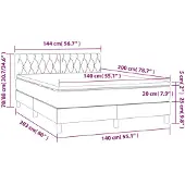 vidaXL Letto a molle con materasso blu 140x200 cm in tessuto