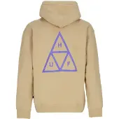 HUF Felpa Cappuccio Uomo Set Triple Triangle Po Hoodie Oatmeal