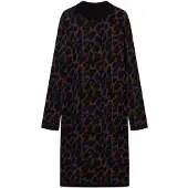 DEDICATED Women's Dress Lo Leopard Abito Donna (L, nero)