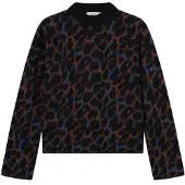 DEDICATED Women's Sweater Limhamn Leopard Maglione Donna (XS, nero)