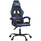 vidaXL Sedia da gioco girevole in ecopelle nera e blu