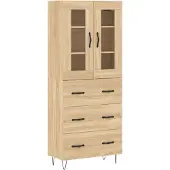 vidaXL Credenza Sonoma-quercia 69,5x34x180 cm Materiale a base di legno
