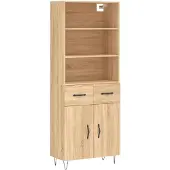 vidaXL Credenza Sonoma-quercia 69,5x34x180 cm Materiale a base di legno