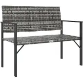 vidaXL Panca da giardino 2 posti in poly rattan grigio
