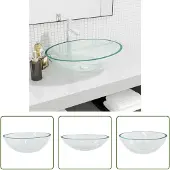 The Living Store Lavabo in vetro 50x37x14 cm Trasparente