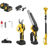 OEM Motosega telescopica, barra da 8 pollici, potatore, 2 batterie