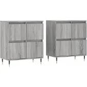 vidaXL Credenze 2 pezzi. Materiale a base di legno Sonoma grigio