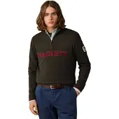 Hackett London per uomo. HM7000258 Maglione con zip Hzip verde (S), Casual, Lana