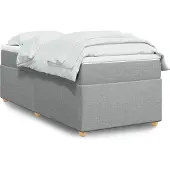 vidaXL Letto a molle con materasso grigio chiaro 90x190 cm in tessuto
