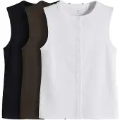 The Set Top oliva / nero / bianco