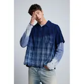Desigual , Maglietta polo a quadri, Cotone, Blu, M