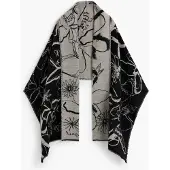 Desigual , Sciarpa stampata lunga, Nero, U