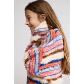 Desigual , maglione corto a righe, Bambini, Bianco, 13/14