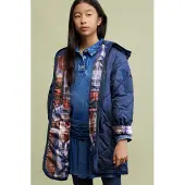 Desigual , cappotto imbottito con cappuccio, Bambini, Poliestere, Blu, 5/6